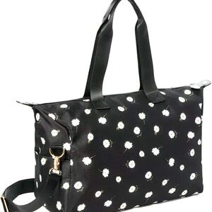 Alice + Olivia Black Daisy Print Duffle/Travel Bag